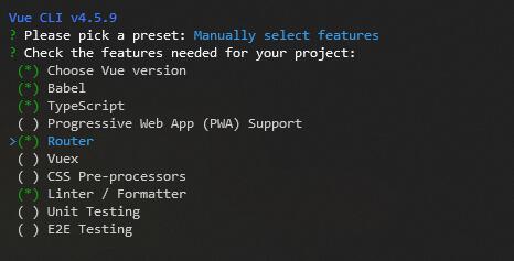 选择 TypeScript 和 Router